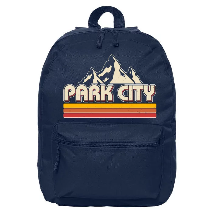 Retro Vintage Park City Utah Mountain Logo 16 in Basic Backpack