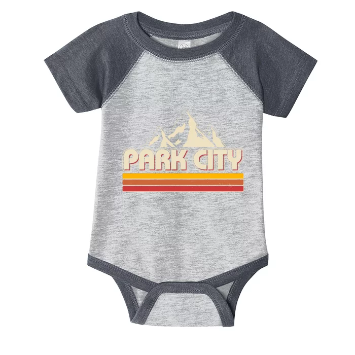 Retro Vintage Park City Utah Mountain Logo Infant Baby Jersey Bodysuit