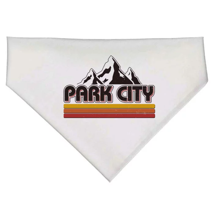 Retro Vintage Park City Utah Mountain Logo USA-Made Doggie Bandana