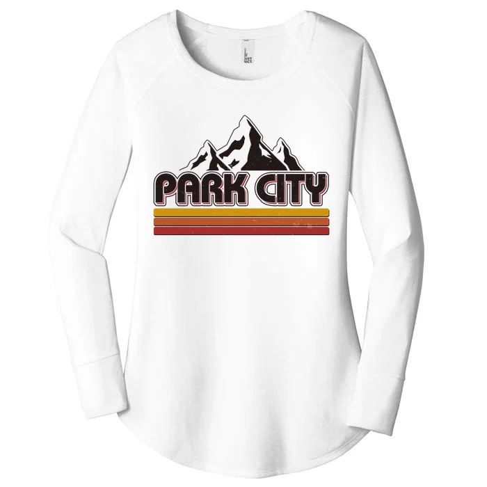 Retro Vintage Park City Utah Mountain Logo Women's Perfect Tri Tunic Long Sleeve Shirt