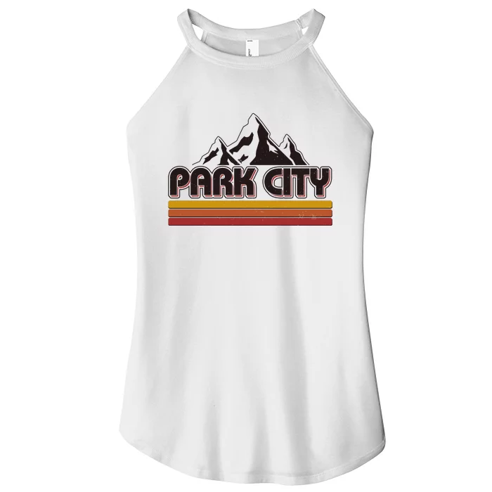 Retro Vintage Park City Utah Mountain Logo Women’s Perfect Tri Rocker Tank