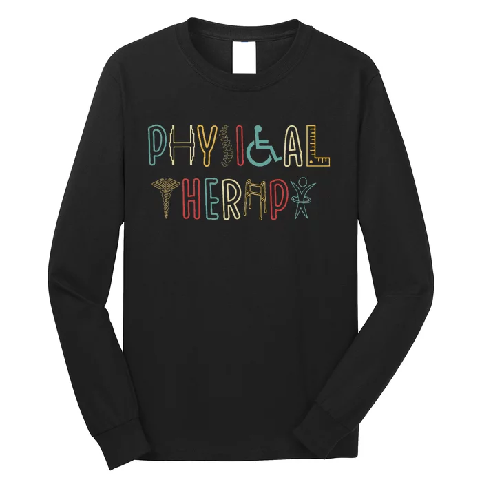 Retro Vintage Physical Therapy Funny Physical Therapist Long Sleeve Shirt