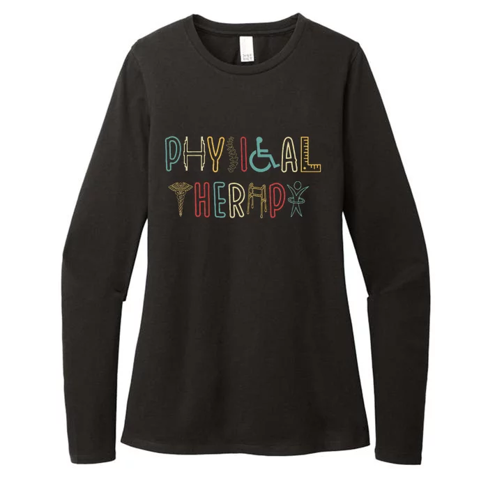 Retro Vintage Physical Therapy Funny Physical Therapist Womens CVC Long Sleeve Shirt