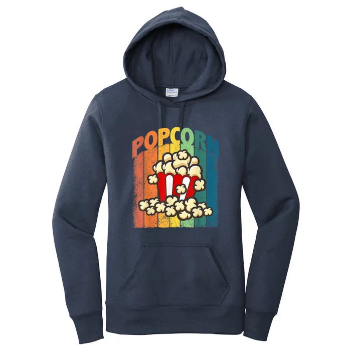 Retro Vintage Popcorn Movie Buff Popcorn Women's Pullover Hoodie