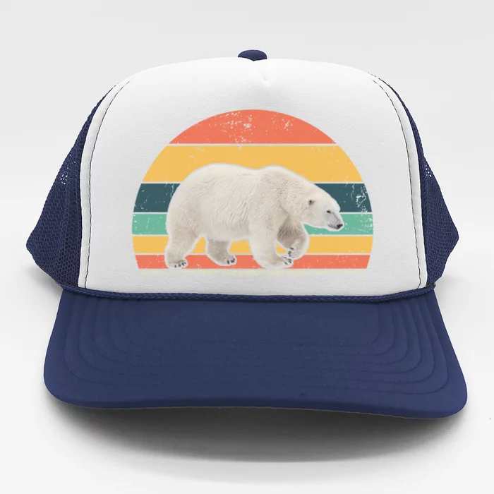 Retro Vintage Polar Bear Animal Lover Zookeeper Gift Trucker Hat