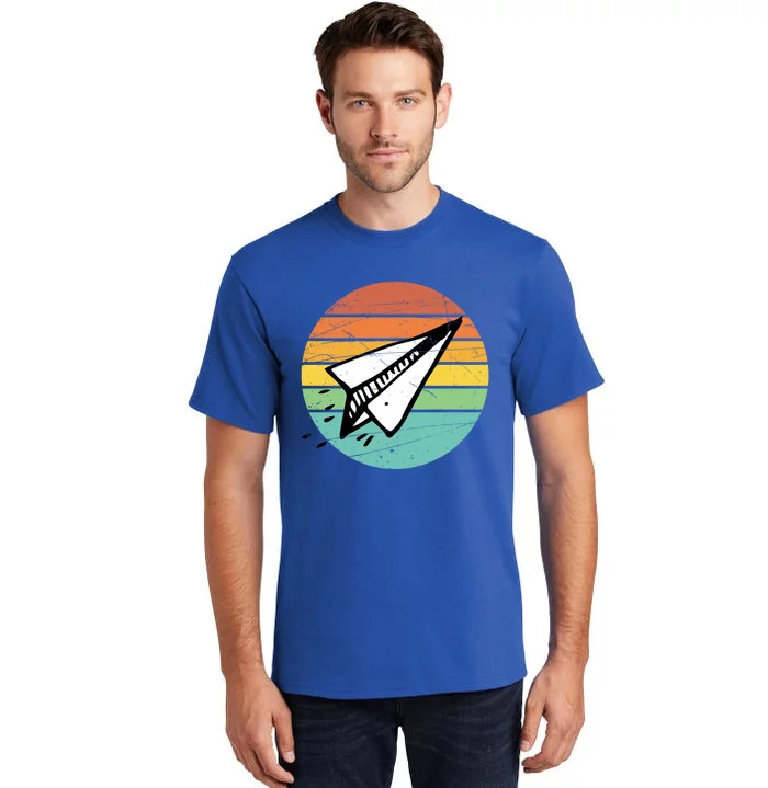 Retro Vintage Paper Airplane Lover Aviation Day Gift Ideas Meaningful Gift Tall T-Shirt