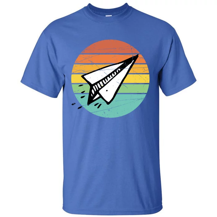 Retro Vintage Paper Airplane Lover Aviation Day Gift Ideas Meaningful Gift Tall T-Shirt