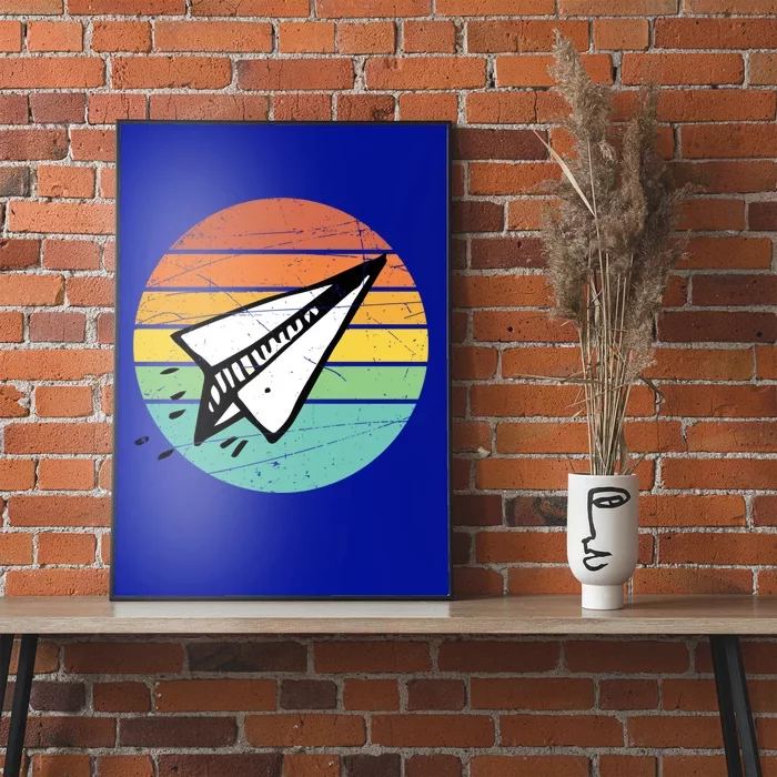 Retro Vintage Paper Airplane Lover Aviation Day Gift Ideas Meaningful Gift Poster