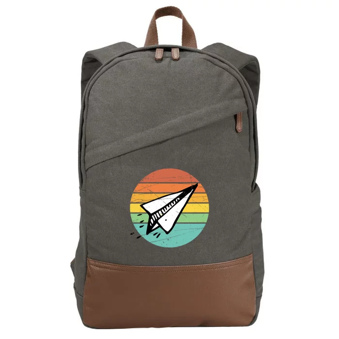 Retro Vintage Paper Airplane Lover Aviation Day Gift Ideas Meaningful Gift Cotton Canvas Backpack