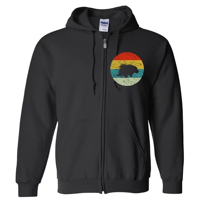 Retro Vintage Porcupine Full Zip Hoodie