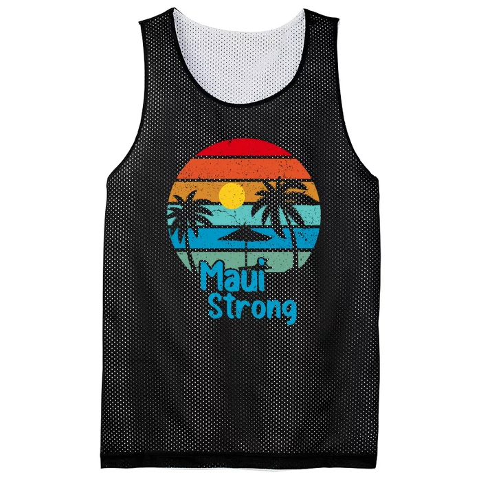 Retro Vintage Pray For Maui Hawaii Strong Wildfire Gift Mesh Reversible Basketball Jersey Tank