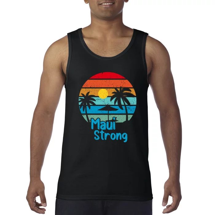 Retro Vintage Pray For Maui Hawaii Strong Wildfire Gift Tank Top