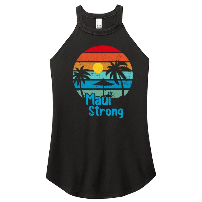 Retro Vintage Pray For Maui Hawaii Strong Wildfire Gift Women’s Perfect Tri Rocker Tank