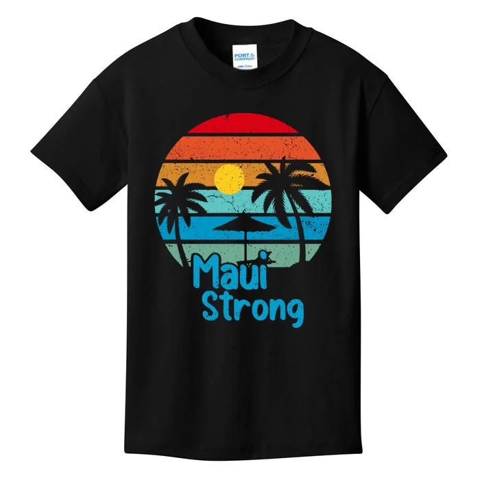 Retro Vintage Pray For Maui Hawaii Strong Wildfire Gift Kids T-Shirt