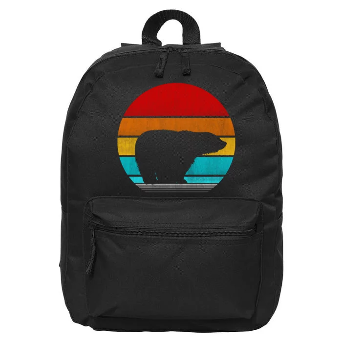 Retro Vintage Polar Bear 16 in Basic Backpack