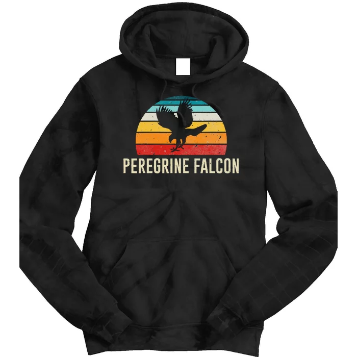 Retro Vintage Peregrine Falcon Sunset Classic 80s Style Gift Tie Dye Hoodie