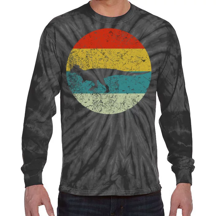 Retro Vintage Pachycephalosaurus Tie-Dye Long Sleeve Shirt