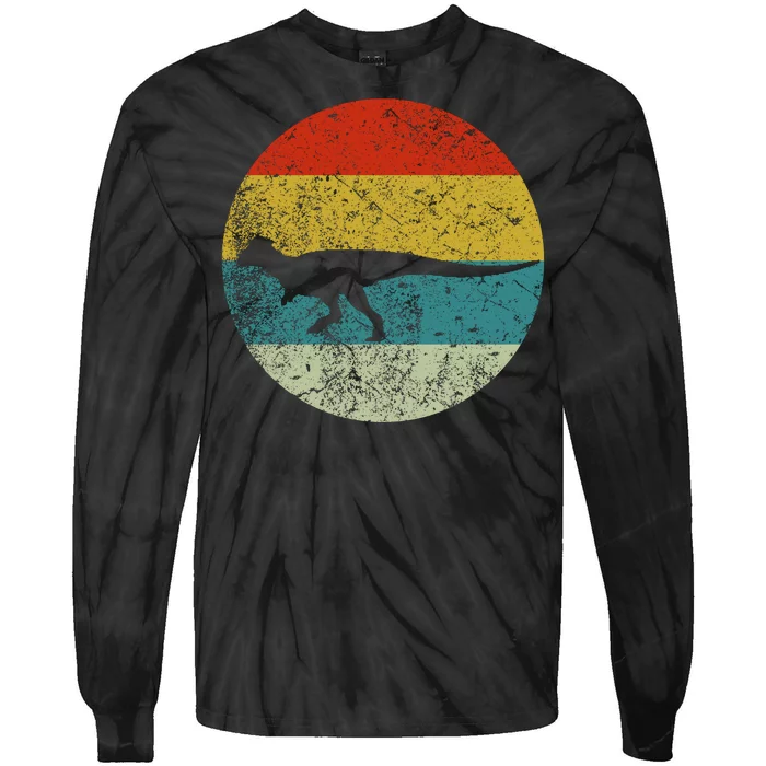 Retro Vintage Pachycephalosaurus Tie-Dye Long Sleeve Shirt