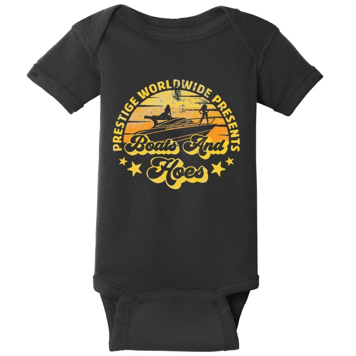 Retro Vintage Prestige Worldwide Boats And Hoes Baby Bodysuit