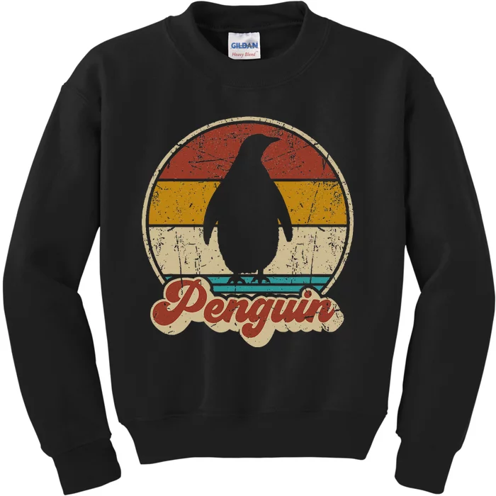 Retro Vintage Penguin Funny Penguin Lover Kids Sweatshirt