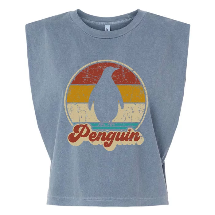 Retro Vintage Penguin Funny Penguin Lover Garment-Dyed Women's Muscle Tee