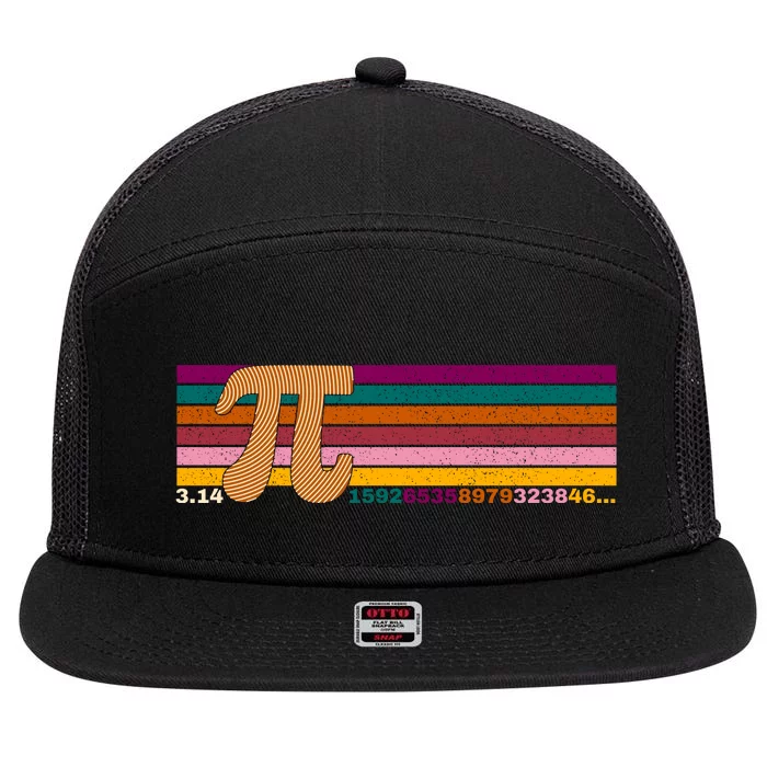 Retro Vintage Pi Day 7 Panel Mesh Trucker Snapback Hat