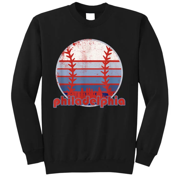 Retro Vintage Philly Baseball Skyline Cool Philadelphia Tall Sweatshirt