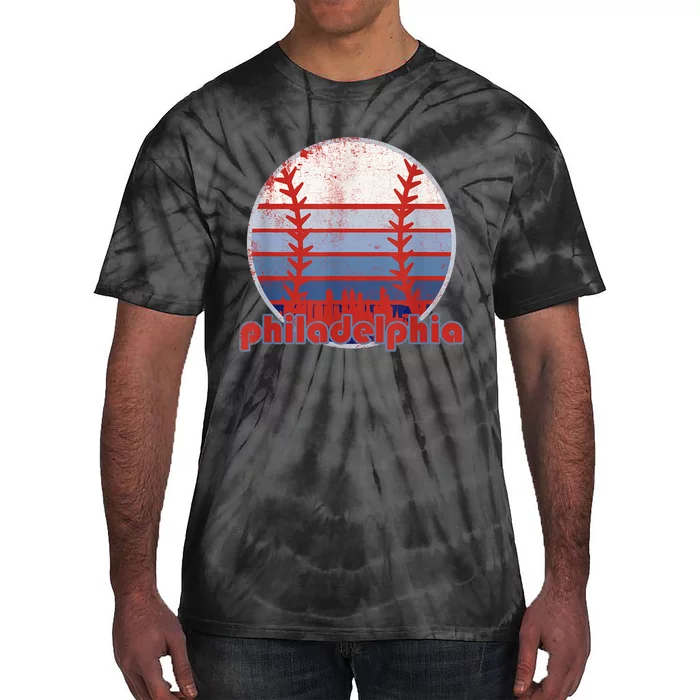 Retro Vintage Philly Baseball Skyline Cool Philadelphia Tie-Dye T-Shirt