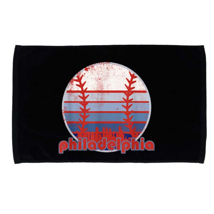 Retro Vintage Philly Baseball Skyline Cool Philadelphia Microfiber Hand Towel