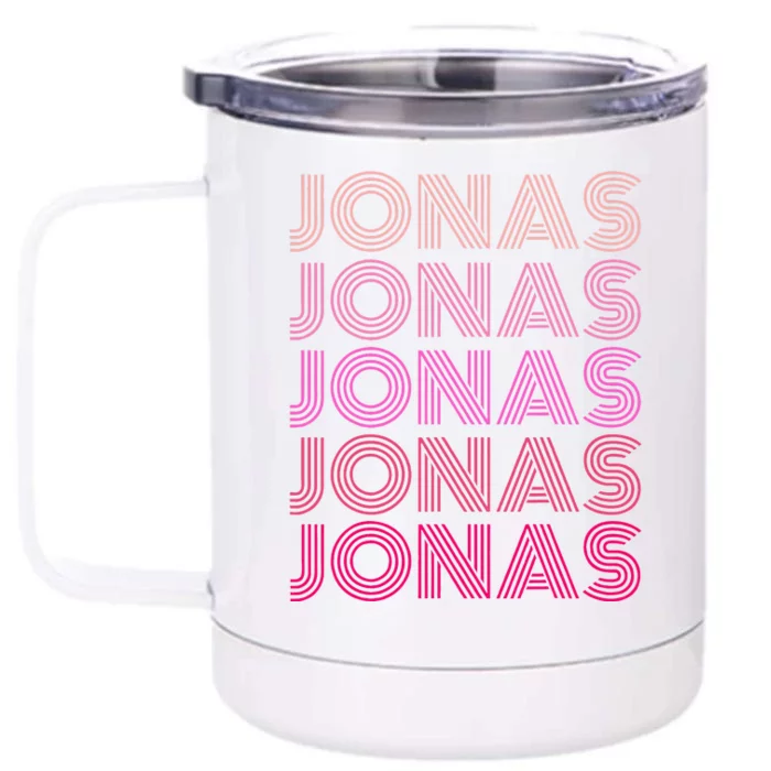 Retro Vintage Pink Jonas Front & Back 12oz Stainless Steel Tumbler Cup