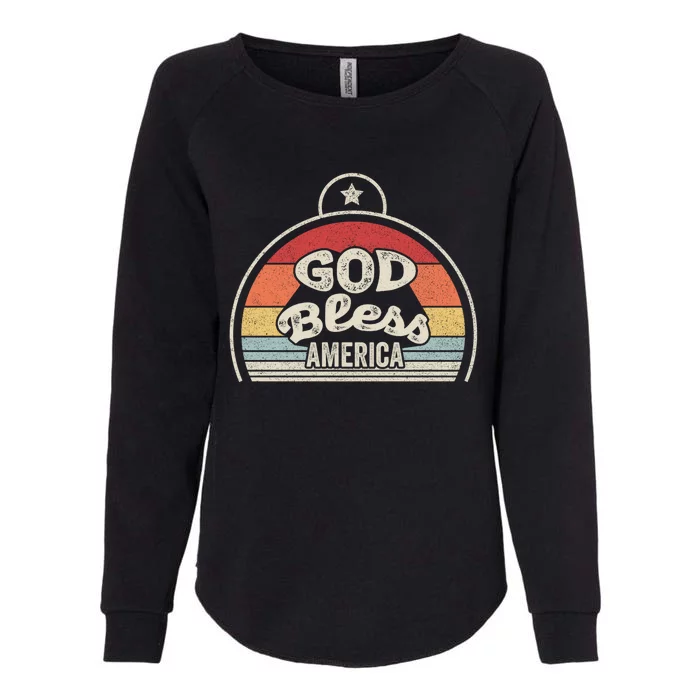 Retro Vintage Patriotic Usa God Bless America Meaningful Gift Womens California Wash Sweatshirt