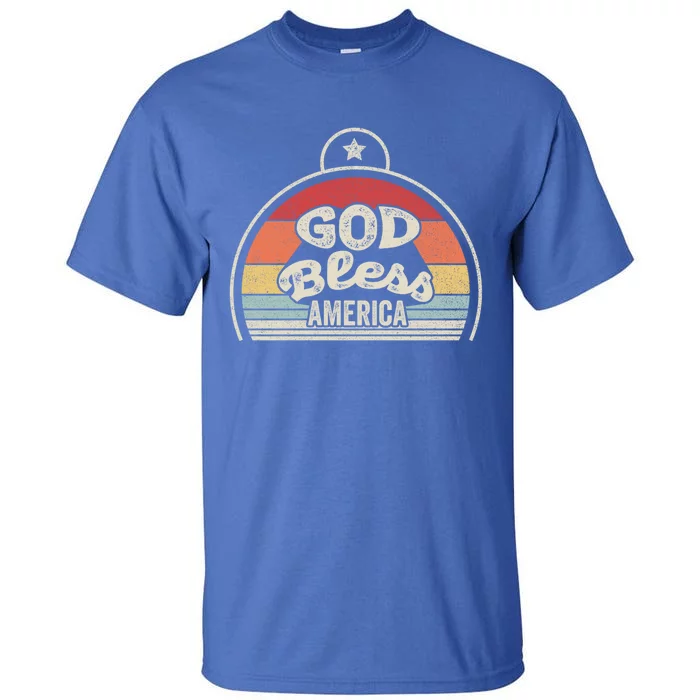 Retro Vintage Patriotic Usa God Bless America Meaningful Gift Tall T-Shirt