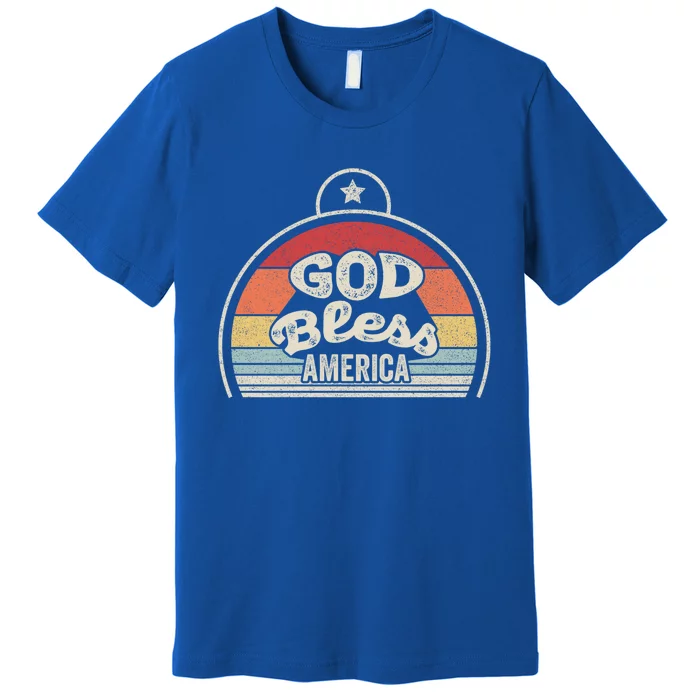 Retro Vintage Patriotic Usa God Bless America Meaningful Gift Premium T-Shirt