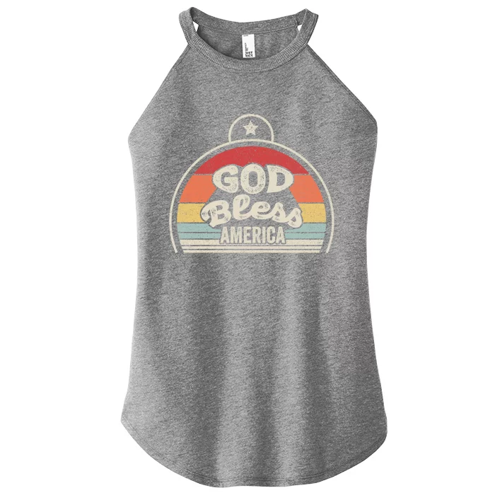 Retro Vintage Patriotic Usa God Bless America Meaningful Gift Women’s Perfect Tri Rocker Tank