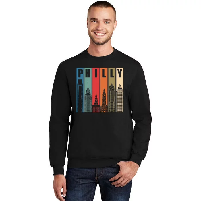 Retro Vintage Philadelphia Skyline Tall Sweatshirt