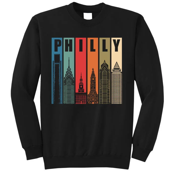 Retro Vintage Philadelphia Skyline Tall Sweatshirt