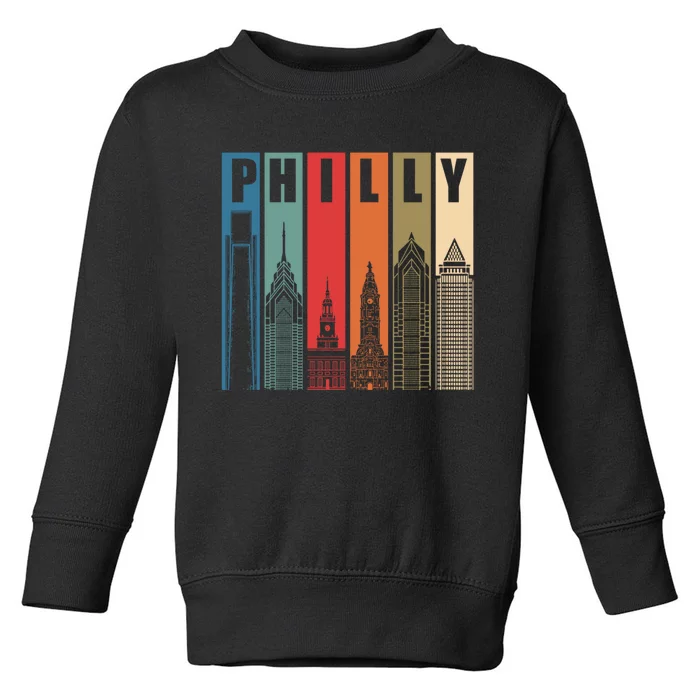 Retro Vintage Philadelphia Skyline Toddler Sweatshirt