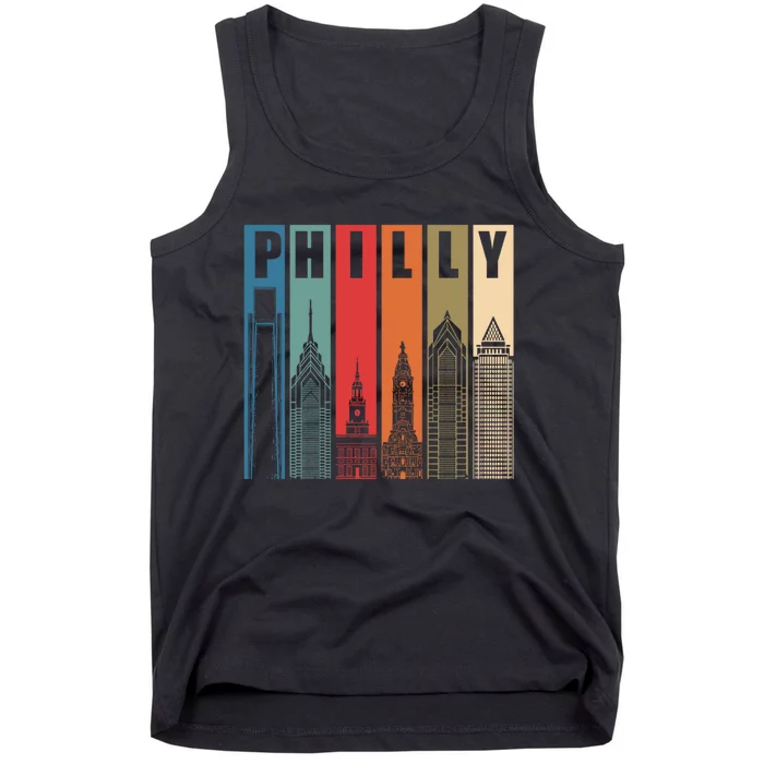 Retro Vintage Philadelphia Skyline Tank Top