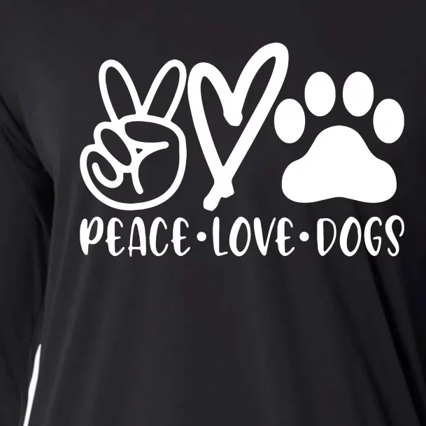 Retro Vintage Peace Love Dog Funny Dog Lover Gifts Cooling Performance Long Sleeve Crew