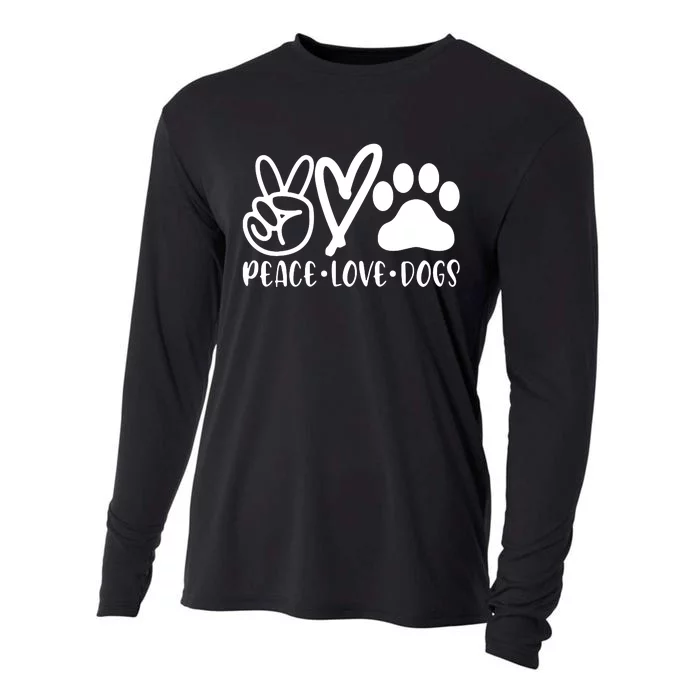 Retro Vintage Peace Love Dog Funny Dog Lover Gifts Cooling Performance Long Sleeve Crew