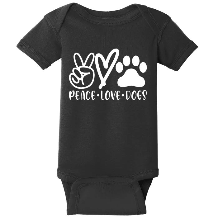 Retro Vintage Peace Love Dog Funny Dog Lover Gifts Baby Bodysuit