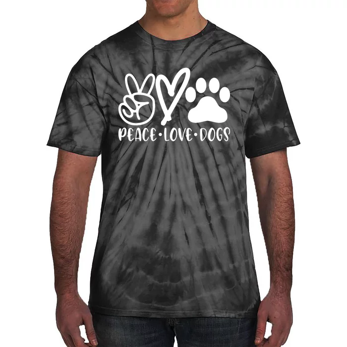 Retro Vintage Peace Love Dog Funny Dog Lover Gifts Tie-Dye T-Shirt