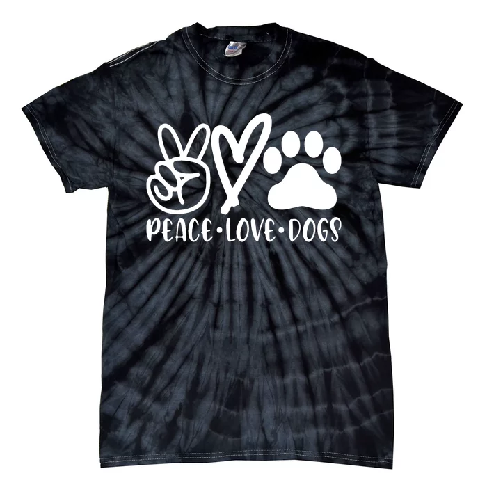 Retro Vintage Peace Love Dog Funny Dog Lover Gifts Tie-Dye T-Shirt