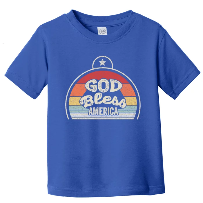 Retro Vintage Patriotic Usa God Bless America Meaningful Gift Toddler T-Shirt