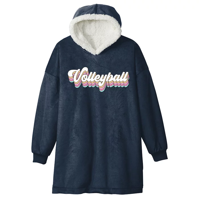 Retro Volleyball Pastel Aesthetic For Teen Gift Hooded Wearable Blanket