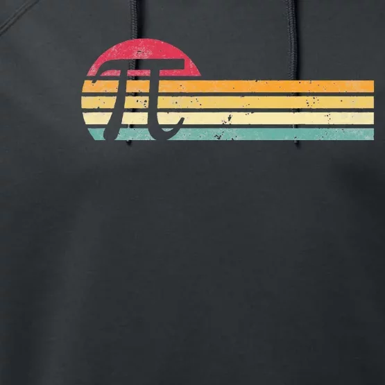 Retro Vintage Pi Day 3.14 Funny Math Nerd Performance Fleece Hoodie