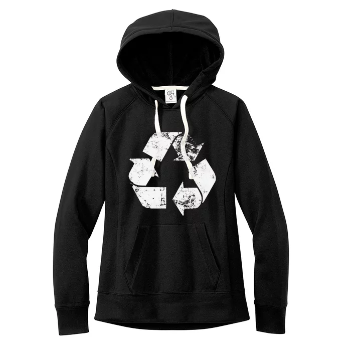 Recycle Vintage Recycling Gift Earth Day Women Women's Fleece Hoodie