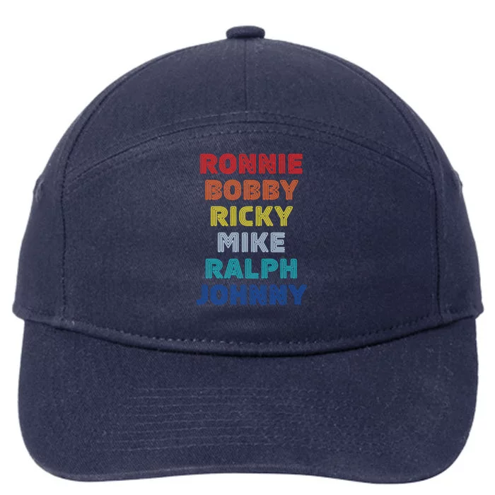 Retro Vintage Ronnie Bobby Ricky Mike Ralph And Johnny 7-Panel Snapback Hat