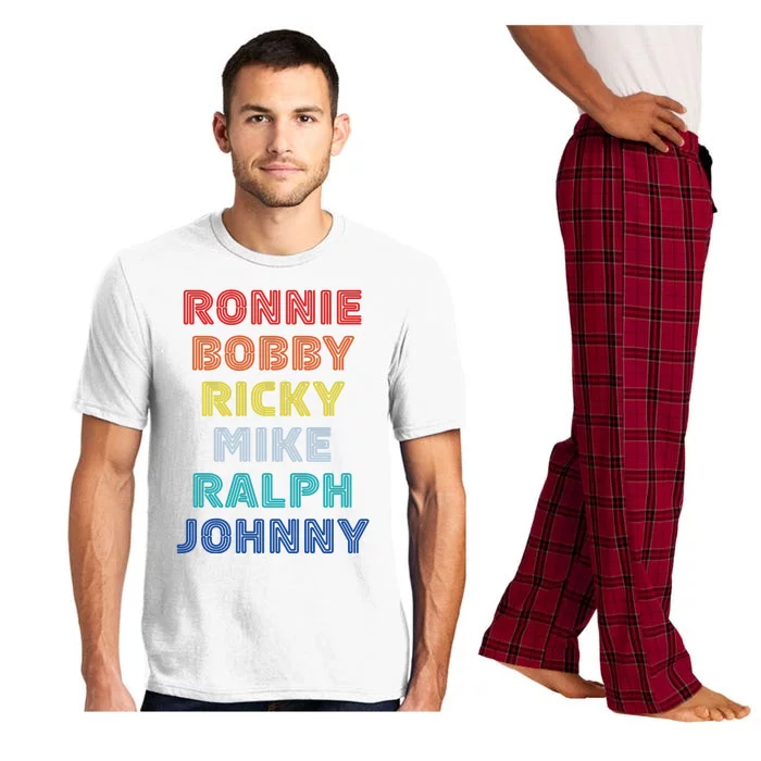 Retro Vintage Ronnie Bobby Ricky Mike Ralph And Johnny Pajama Set