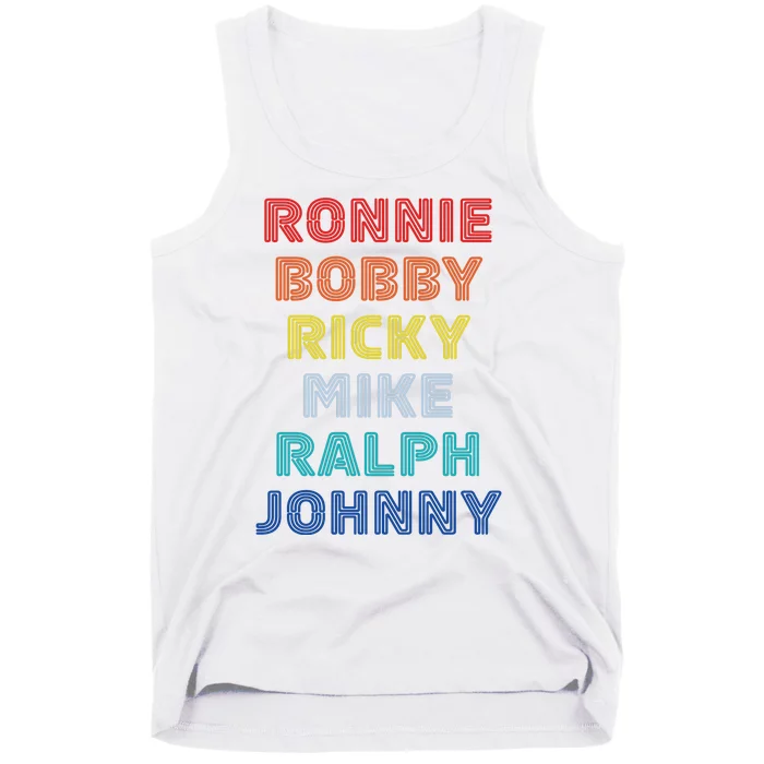 Retro Vintage Ronnie Bobby Ricky Mike Ralph And Johnny Tank Top